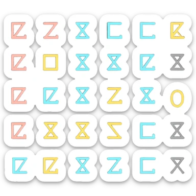 Four basic math operation symbols: plus, minus, multiplication, division sticker