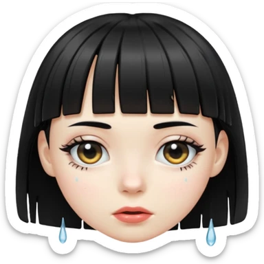 Zunbi na chuva cabelo de franjinha sticker