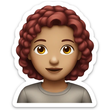 girl with burgundy hair and brown eyes sticker
