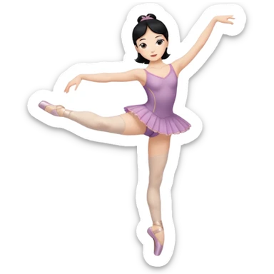 WOMAN BALLET DANCER BLACK HAIR AND NOT IN TUTU ONLY TWO LEGS sticker