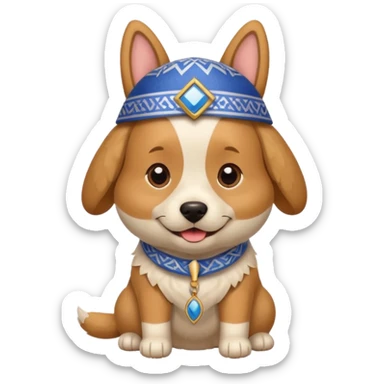A dog in a Jewish hat sticker