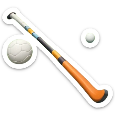 Hockey on grass. A field hockey stick and ball resting on a well-maintained green grass field, with the goalposts and markings visible in the background. The scene highlights the precision and focus of the grass facture, with the vibrant green pitch creating a dynamic atmosphere. sticker