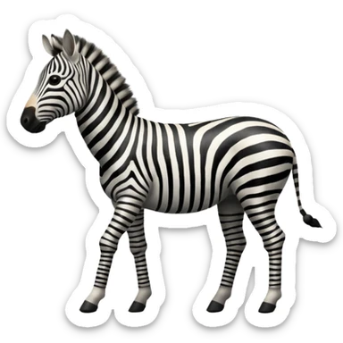 zebra walking on 4 sticker