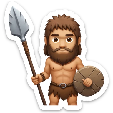 prehistoric caveman with club sticker