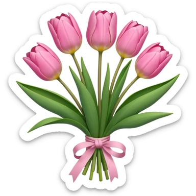 Baby Pink tulips tied sticker