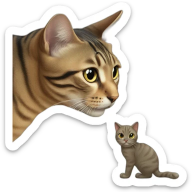 cat stalking its prey sticker