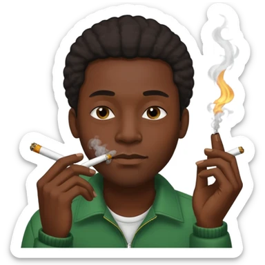 Black man smoking weed sticker