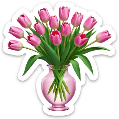 4k, 8000x8000px, still life render masterpiece. Lush, highly detailed, ultra realistic, Angelique (Tulipa ‘Angelique’) bouquet  sticker