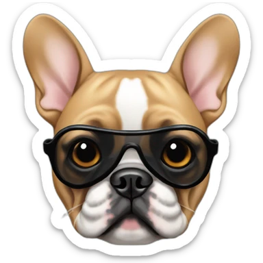 fawn french bulldog with black mask sticker