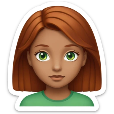 Girl with light brown skin auburn hair sticker