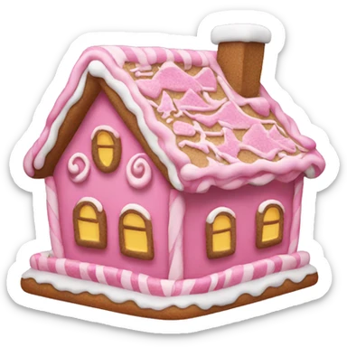 A pink gingerbread house sticker