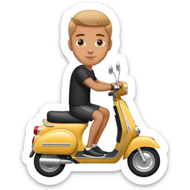 Muchacho en scooter negra sticker