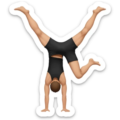 black shorts and tank tops white man handstand sticker