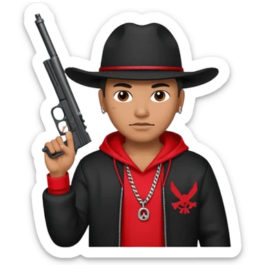 Norteño street gang repping gang signs and guns sticker