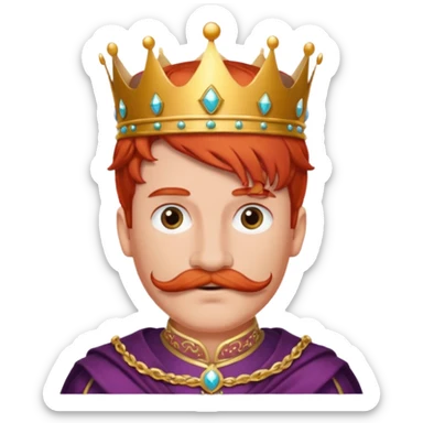 red-haired princes with crown mustace sticker