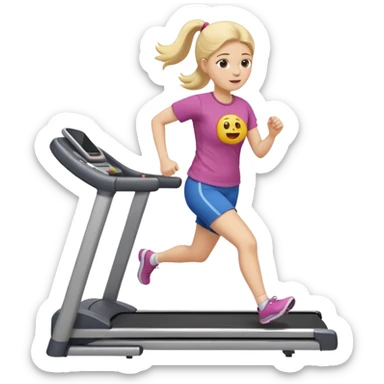 girl running on tredmil fat emoji sticker