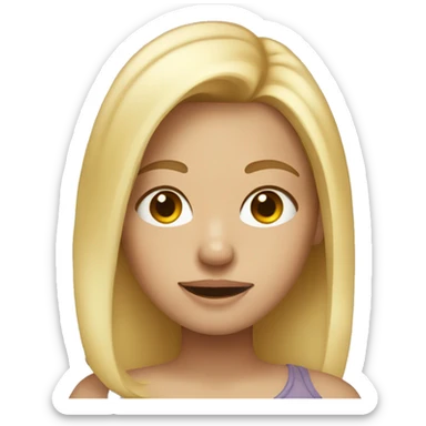 Girl with blonde hair and pimples sticker