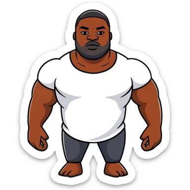 A big, strong black man with broad shoulders sticker