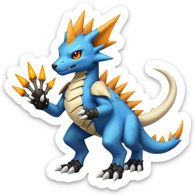 Manectric-Luxray-Cubone-Marowak-Draco-Fakémon-hybrid-creature (full body), 4 legs sticker