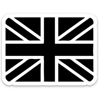 Union Jack (Great Britain flag) solid filled icon sticker