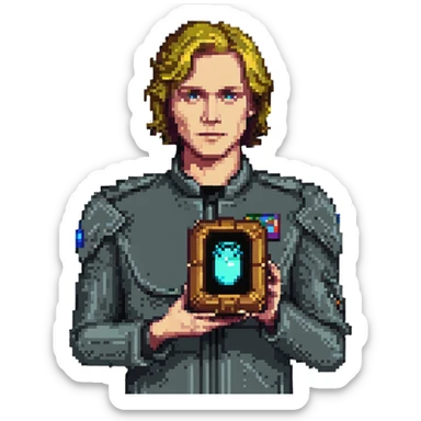 David from Prometheus holding a mysterious artifact sticker