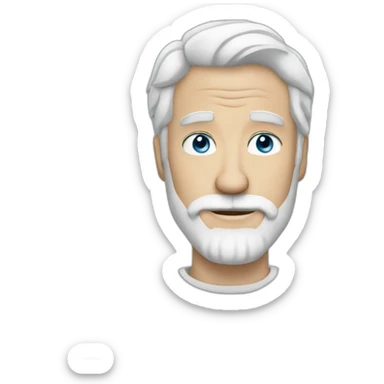 fifty white Man white beard short hair blue eyes sticker