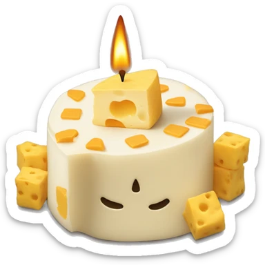 haz un pay de queso con velitas para cumpleaños sticker