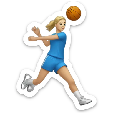 Un handballeur sur une handballeuse sticker