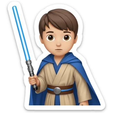 star wars youngling jedi little boy with blue lightsaber sticker