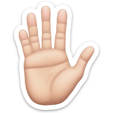 A hand with 5 fingers: the thumb, index finger, and pinky extended, while the middle and ring fingers are folded down sticker
