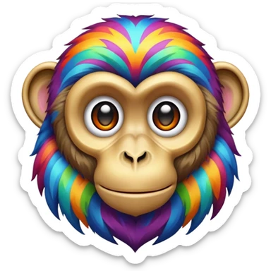 Psychedelic monkey sticker