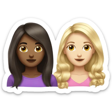  Rusian Brunette hair girl and a blonde haired bestie  sticker