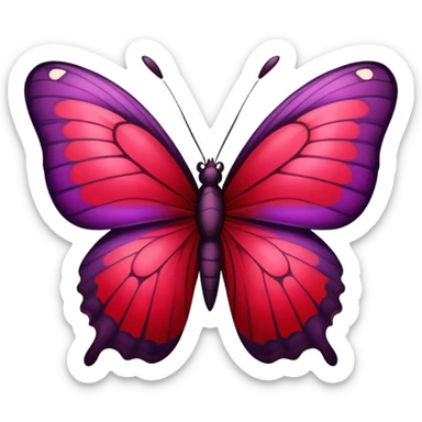 Dark-purple-maroon-red butterfly  sticker