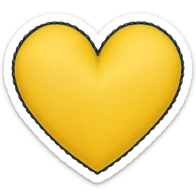 yellow heart with a stitched border sticker