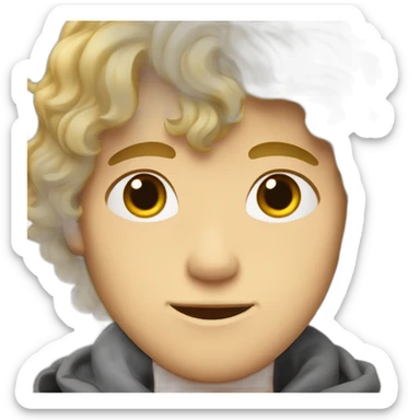 A handsome boy with wavy blonde hair and hazel eyes, cool sticker