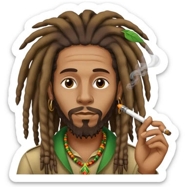 A I Rastafari and did smoking a blunt with dreads sticker