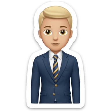 Young man, tailored trousers, a crisp button-down shirt, a blazer, and tie

 sticker