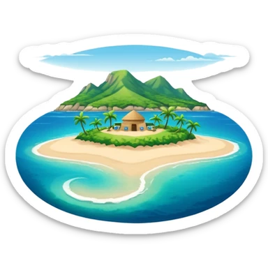 island seen from the sea far away sticker