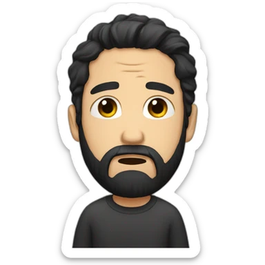 Bearded man with black hair and crying with tears sticker