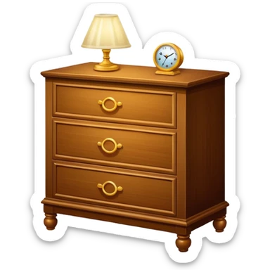 Cupboard-commode-drawer-night-stand furniture with a night lamp on  sticker