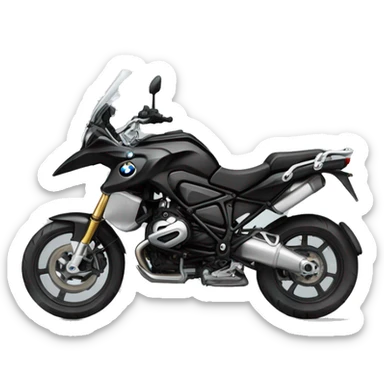 caricatura Motero saludando, Montado en una bmw f800r negra  sticker