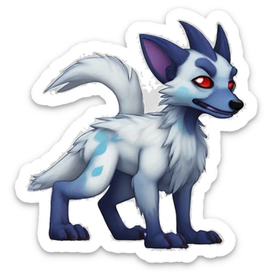 Cute Protogen-vernid-sergal-wickerbeast-fantasy-animal-fursona griffsnuff & LiLaiRa & Falvie full body sticker