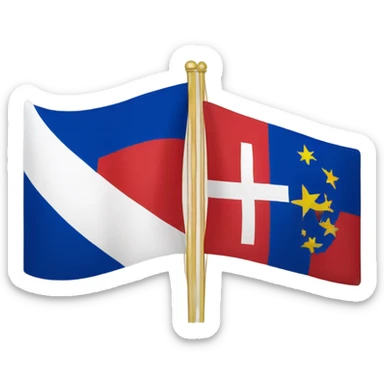 Georgian flag with eu flag  sticker