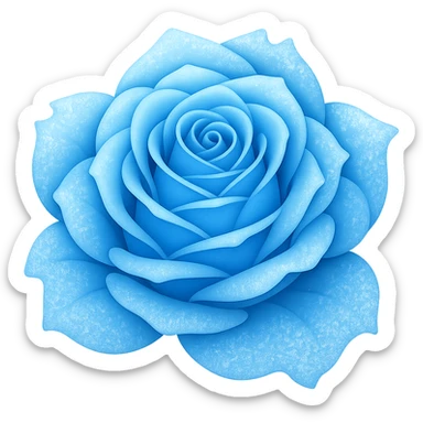 Create an emoji style image of a frozen rose with a gradient color effect and no background. Maintain the emoji style look with smooth gradient colors transitioning on the petals and icy texture. sticker