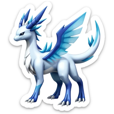 Futuristic lugia-dialga-suicune-Glaceon-hybrid, full body sticker