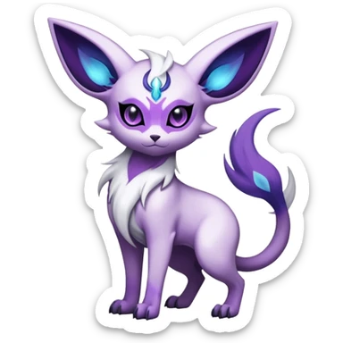 Shiny Exotic Badass Mystical Mysterious Gothic Espeon-Absol-Pokémon-Fakémon-hybrid-creature (full body) sticker