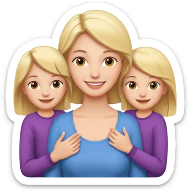 single mom with twin girls sticker