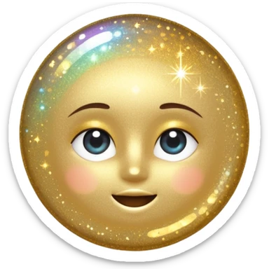 sparkling shiny glitter, with bright sparkles and shimmering particles sticker