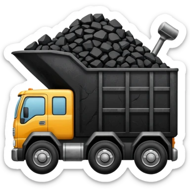 truck with coal ore sticker
