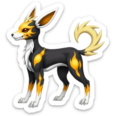Skeletal Skinny Jolteon-Houndoom-Manectric-fusion sticker